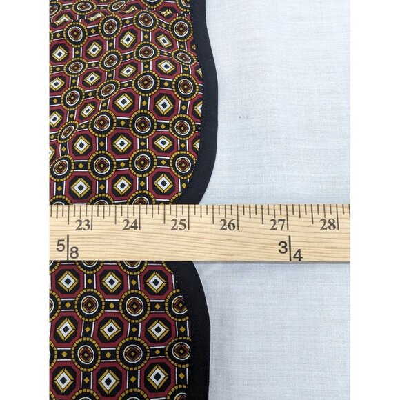 Bora Bora Women Long Sleeve Blouse with Fabric Buttons Geometric Design Size XL - Picture 6 of 10